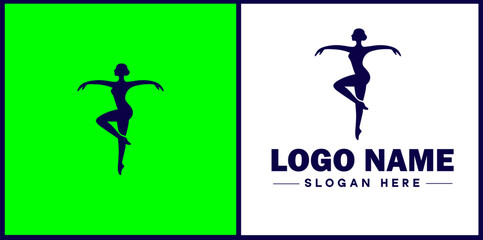 Dance Studio icon Dance academy Dance school Dance center flat logo sign symbol editable vector