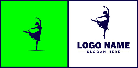 Dance Studio icon Dance academy Dance school Dance center flat logo sign symbol editable vector