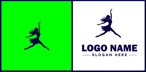 Dance Studio icon Dance academy Dance school Dance center flat logo sign symbol editable vector