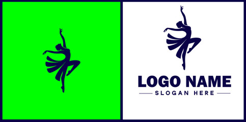 Dance Studio icon Dance academy Dance school Dance center flat logo sign symbol editable vector