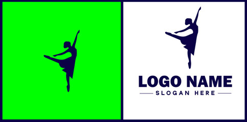 Dance Studio icon Dance academy Dance school Dance center flat logo sign symbol editable vector