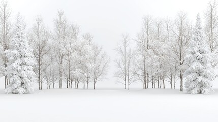 Fototapeta premium Snowy forest landscape, tranquil winter scene, nature, digital art, peaceful ambiance, background use
