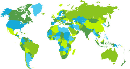 Obraz premium World map flat vector illustration concept