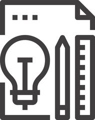 creative process flat line web icon concept