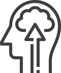 career advancement flat line web icon concept