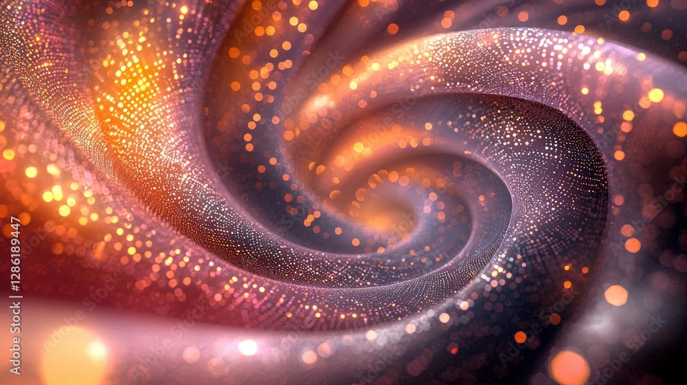 Poster intricate spiral design featuring numerous small dots creating a stunning visual effect