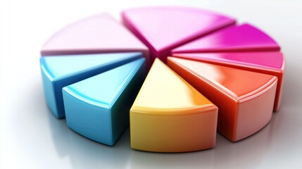 Obraz premium Colorful pie chart illustration representing data distribution in a modern design setting