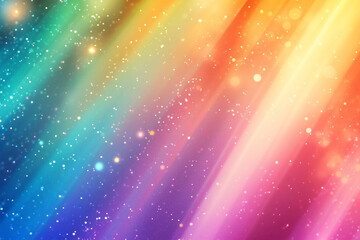 Obraz premium Vibrant Rainbow Hues Abstract Background with Sparkling Lights and Glowing Gradient
