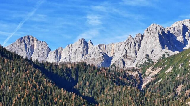 Aerial view of the Dachstein mountain in Styria, Austria