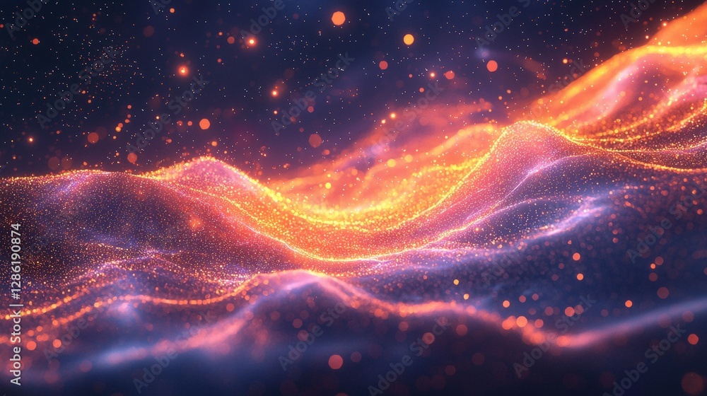 Poster a colorful and energetic wave of light infusing vibrancy and movement into the composition