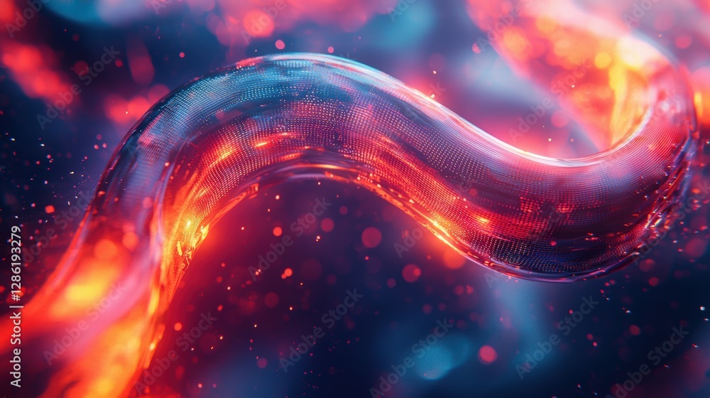 Poster a dynamic and colorful abstract background featuring flowing waves and fluid shapes