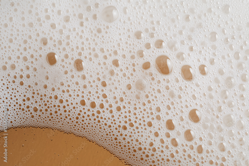 Poster foam texture: close-up image showcases a dense, frothy foam with bubbles in various sizes and shades