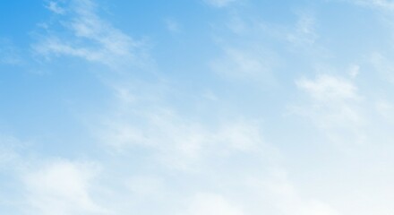 Obraz premium Serene Blue Sky with Wispy Clouds Nature Background Image