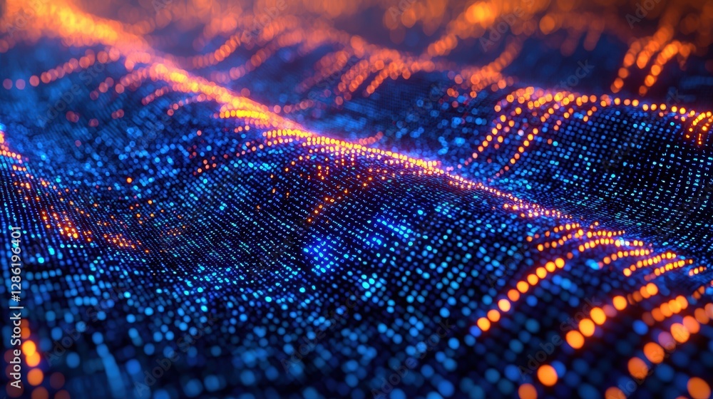 Poster closeup view of a computer screen displaying a blurred light effect creating an ethereal glow