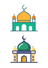 Obraz premium Illustration Of A Islamic Mosque. Vector Mosque Icon