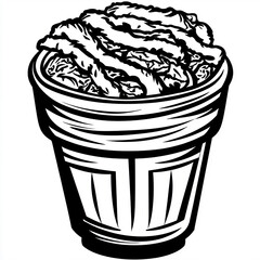 Middle Eastern Shawarma Sandwich Vector Art in Monochrome, Isolated for Menus and Food Branding (シャワルマのイラスト)