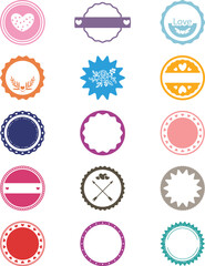 set of badges and labels