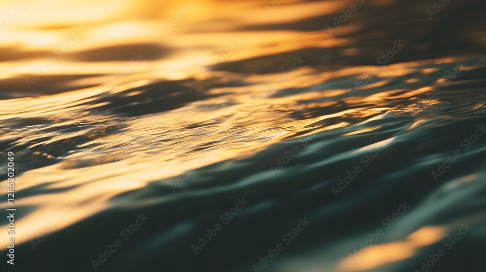Poster ethereal underwater seascape at sunset with captivating abstract motion blur shimmering light rays a