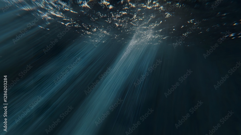 Poster captivating underwater scene featuring a close up of water at sunset with a mesmerizing blend of cad
