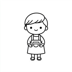 Stylized Cartoon Animated Person Logo: Elegant Whimsical Design for Branding, Merchandise, and Creative Illustration Projects