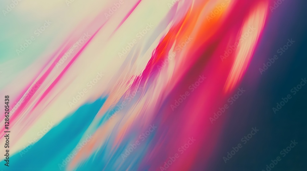 Poster vibrant ethereal abstract background featuring colorful underwater light rays motion blur and depth 