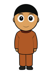 Obraz premium Male Muslim Cartoon Character