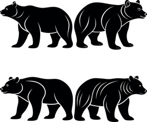 Classic Bear Silhouette Vector – Perfect for Logos & Designs.