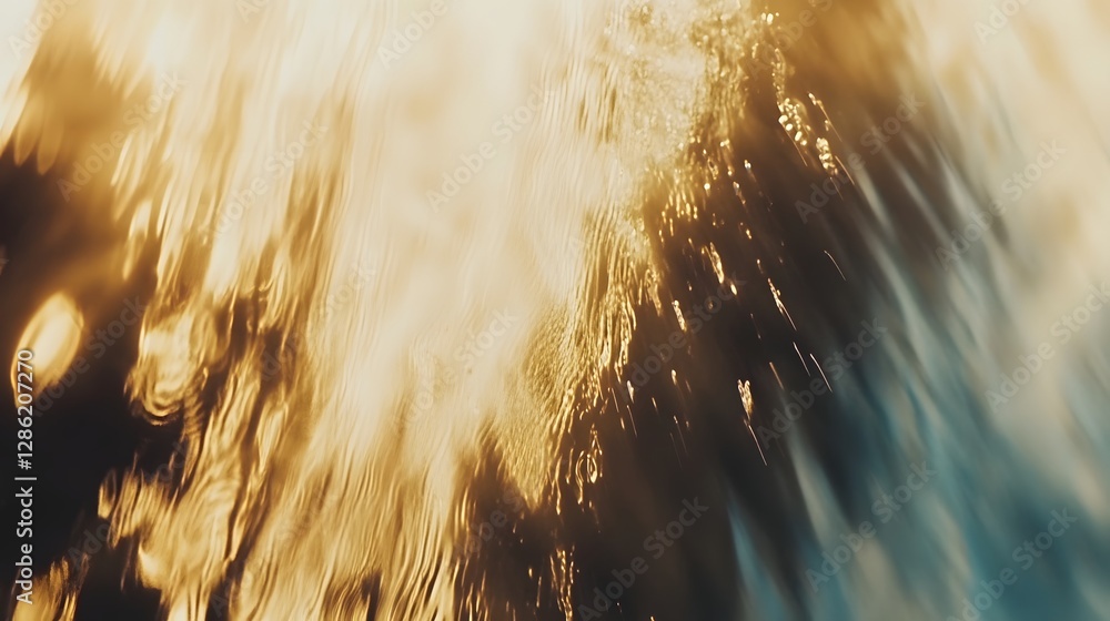 Poster captivating close up of an underwater seascape at sunset showcasing a mesmerizing blend of ochre and