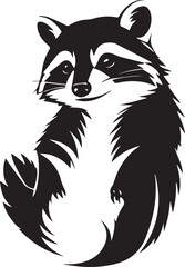 A black and white logo type raccoon silhouette design - raccoon icon design