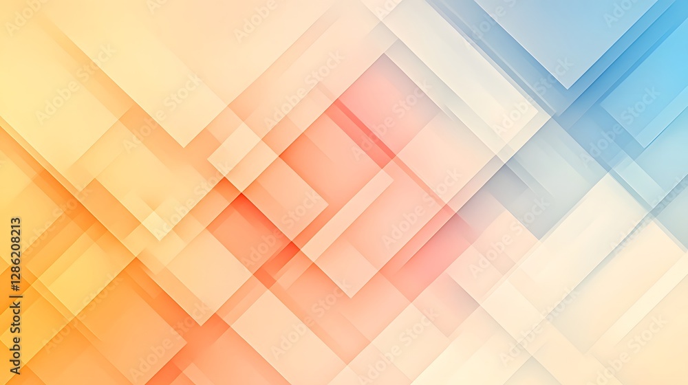 Poster soft abstract background with geometric shapes in bright colors
