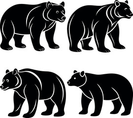 Stylized Bear Silhouette Vector Icon Nature & Wildlife Theme.