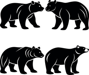 Bear Silhouette Vector Icon Ideal for Outdoor & Adventure Projects.