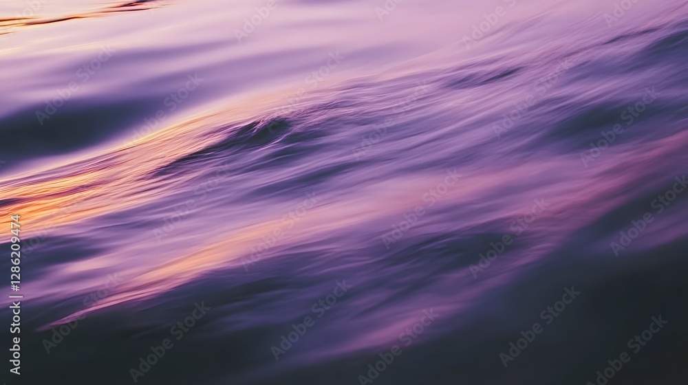 Poster captivating close up of water at sunset featuring a violet and yellow abstract underwater scene with
