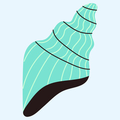 Sea shell sticker. Modern isolated vector illustration.