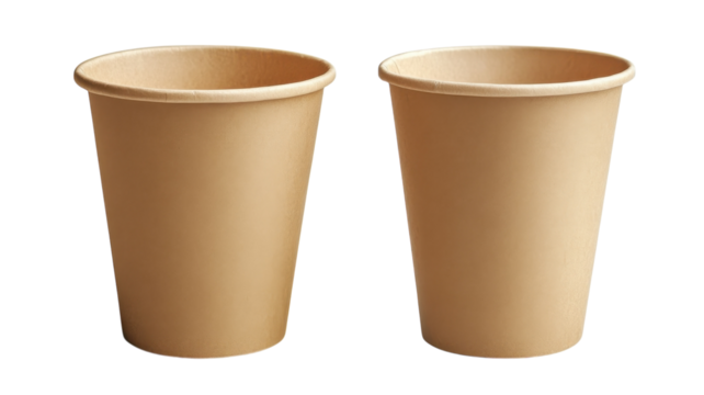 Simple brown disposable cups suitable for various beverages and occasions, ideal for gatherings or events