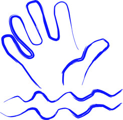 Obraz premium help icon in doodle style