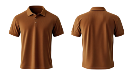 Classic brown polo shirt displayed from multiple angles highlighting its simple design and versatile style for everyday wear