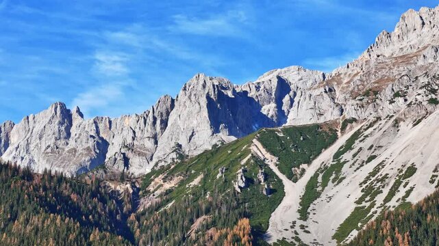Aerial view of the Dachstein mountain in Styria, Austria