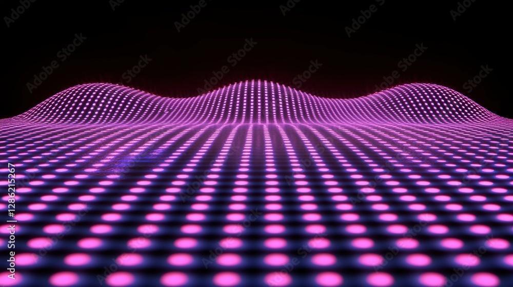 Poster an enchanting large array of pink dots displayed on a visually striking black background