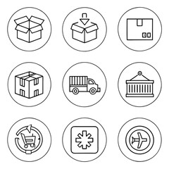 Parcel and Shipping Editable Stroke Icons