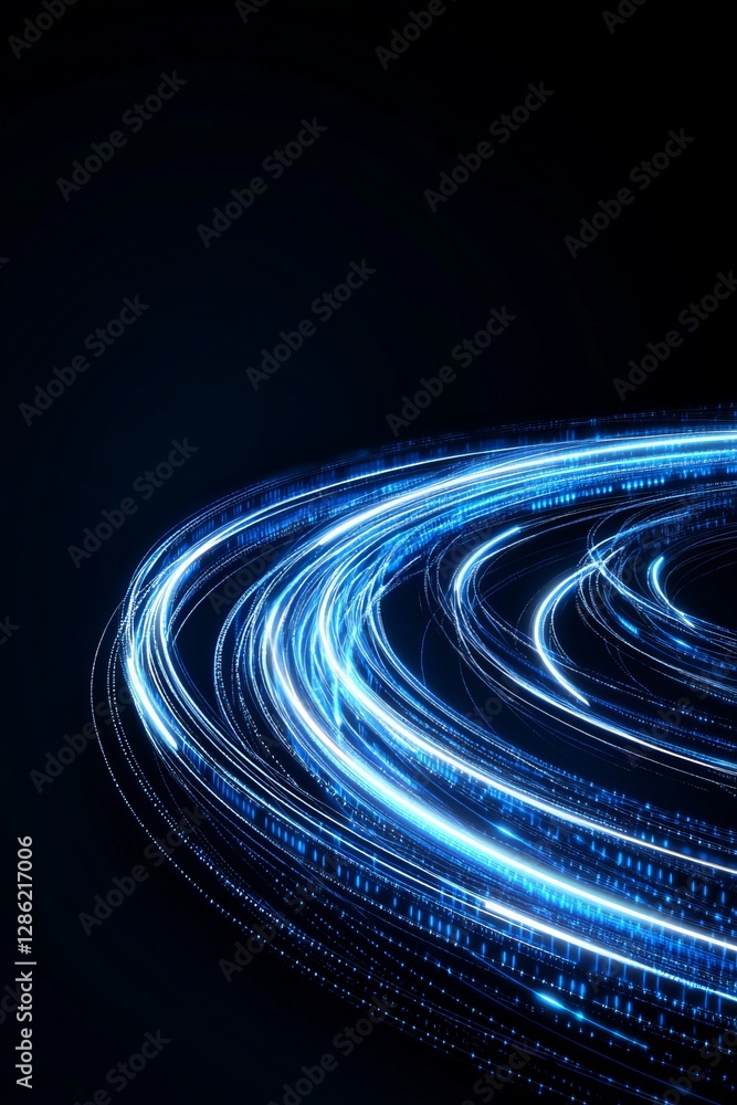 Poster abstract neon spiral motion blur cyber vortex futuristic energy swirl ai generated digital stream ra