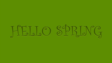 Green background with text Hello spring