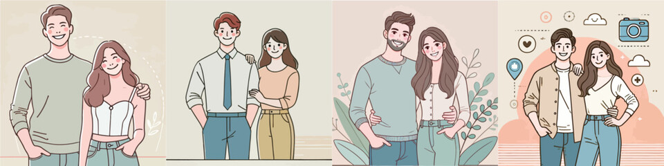 Vector of a happy couple