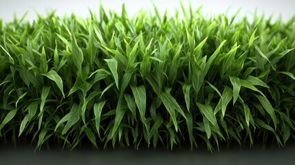 Obraz premium Lush green grass with vibrant blades swaying gently, creating a serene outdoor atmosphere