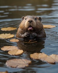 Beaver in the water