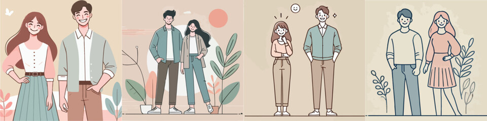 Vector of a happy couple