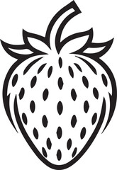 A black and white strawberry silhouette design - strawberry icon design