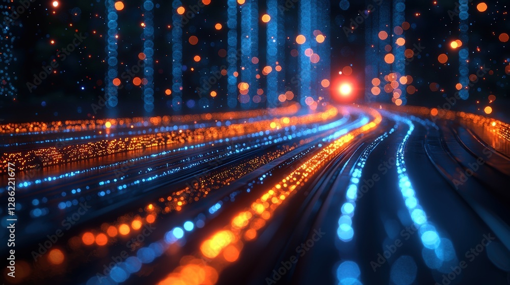 Poster a colorful blur of multicolored lights creating a dynamic and energetic visual experience