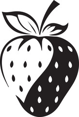 A black and white strawberry silhouette design - strawberry icon design