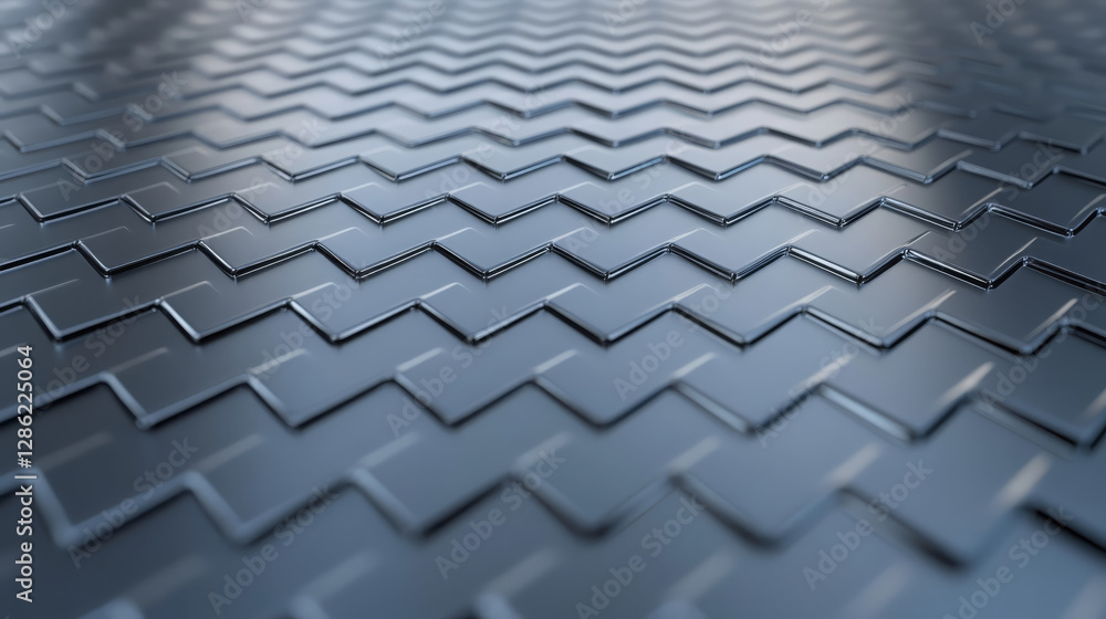 Poster polished silver chrome surface with diamond pattern creates striking visual effect. intricate design
